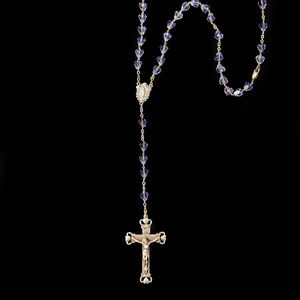 Antique Sterling Rosary with Venetian glass beads